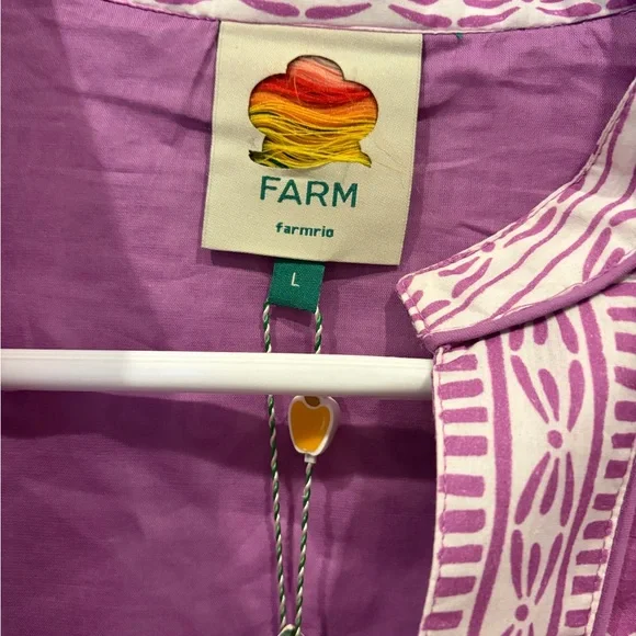 Lilac Sweet Garden Mini Dress - Farm Rio - Size Large - Picture 3 of 6